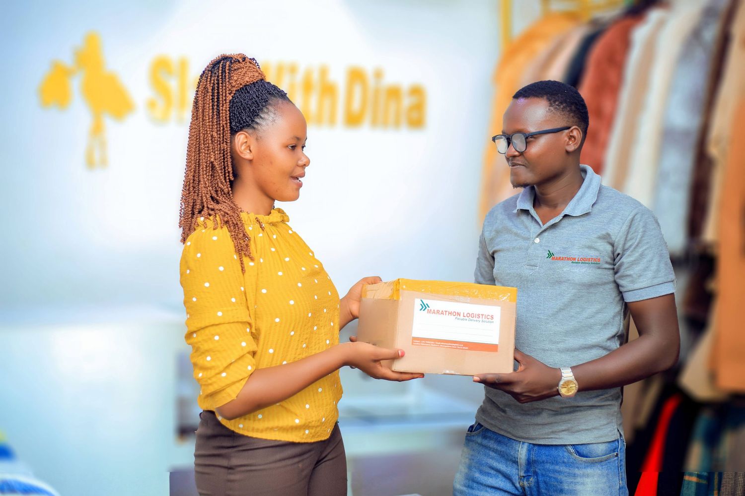 A parcel handed over to the person expecting it